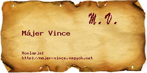 Májer Vince névjegykártya
