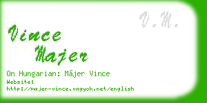 vince majer business card